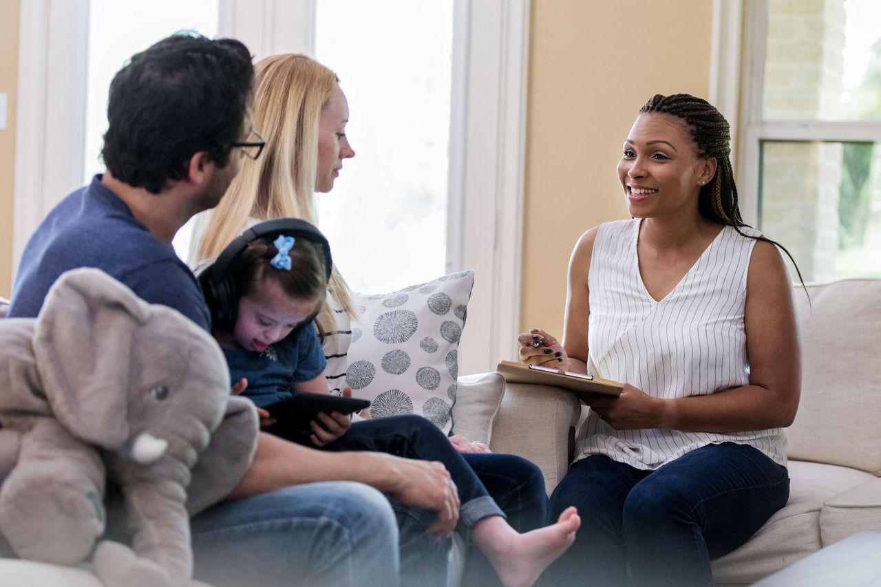 Family meeting with counselor